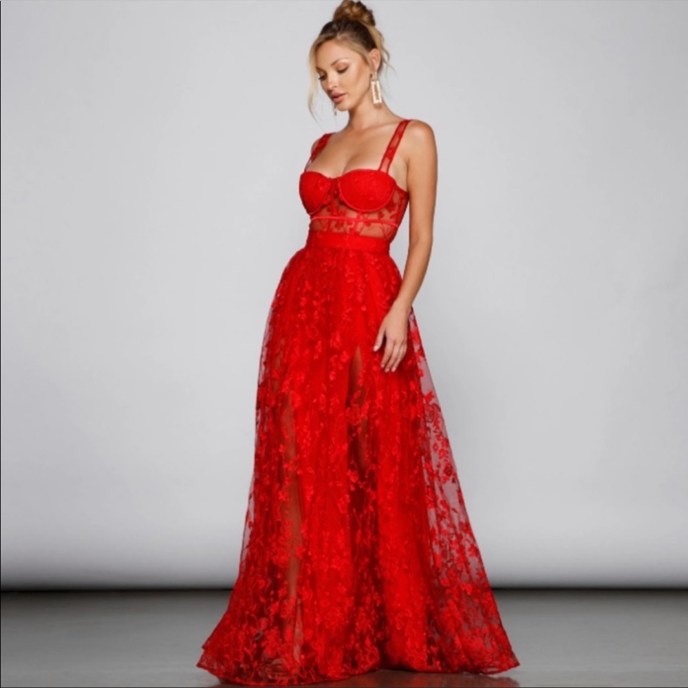 ❤️red formal dress❤️